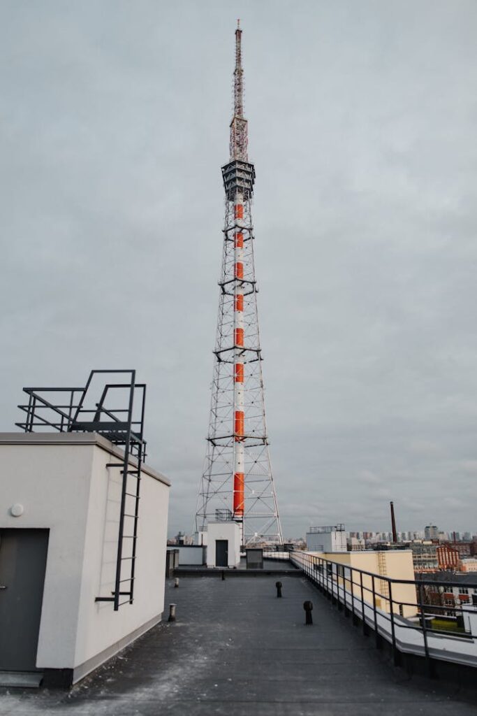 Saint Petersburg TV Tower Under Gloomy Sky